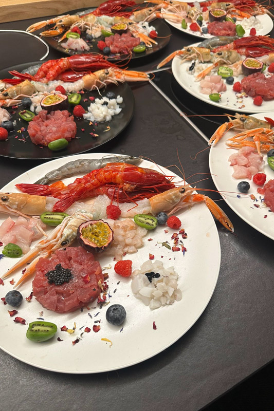 cuoco a domicilio,pesce crudo a domicilio