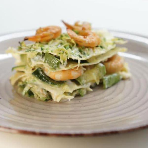 Pasticcio di verdure e gamberetti